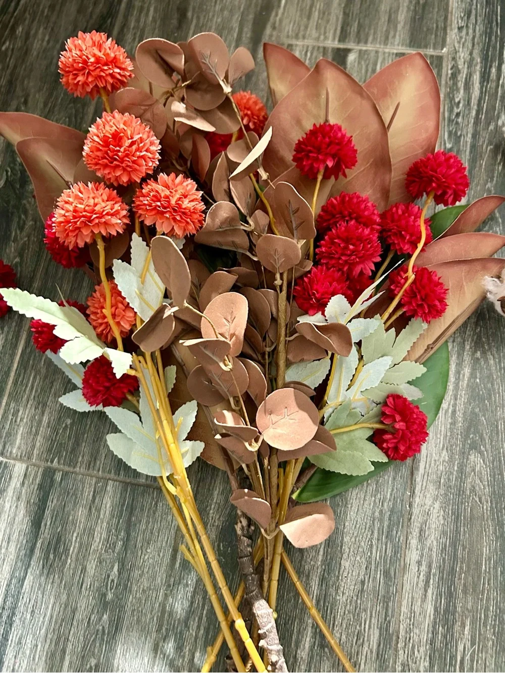 Autumn fall Cotton & Floral Decorative lot pumpkin owl Brown, Red, Orange rustic
